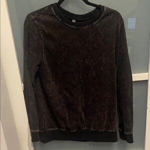 Only Tory Charcoal Black Crewneck Top, Lightweight Sweater, L, EUC